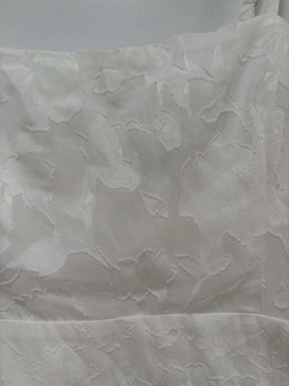 Lulus Grace and Beauty NWOT size Large White Burnout Floral Print Tiered Dress - Picture 4 of 14
